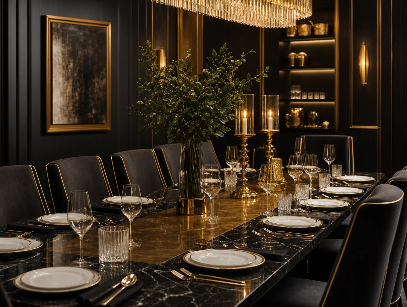 Elegant private dining room set for a special occasion