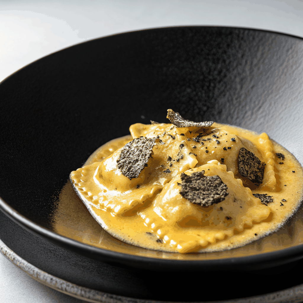 Ravioli with truffle and sage butter