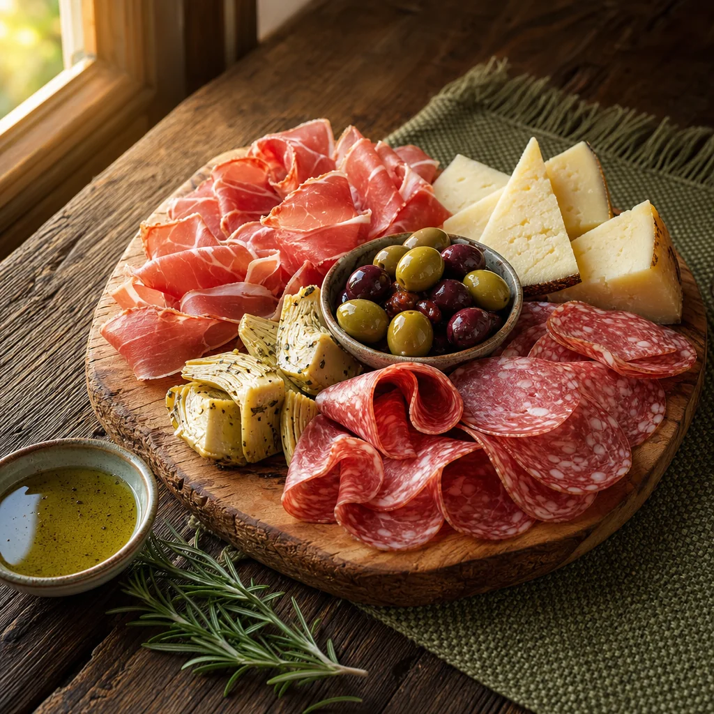 Beautifully plated seasonal antipasti dish